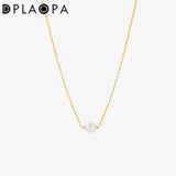 925 Silver Collar Plated Pearl Chain Necklace Women Fine Jewelry Wedding