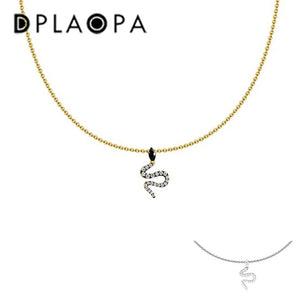 925 Silver Snake Choker Necklace Crystal CZ