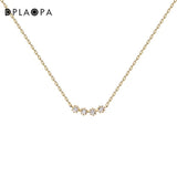DPLAOPA 925 Silver Collar Clear Zircon Pendant Chain Women Wedding Jewelry