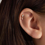 925 Silver Rainbow Spring Stud Earring Clips Women Jewelry