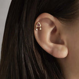 925 Silver Rainbow Spring Stud Earring Clips Women Jewelry