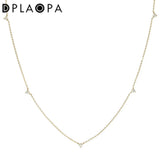 925 Sterling Silver Zircon CZ Charm Chocker Chain Necklace