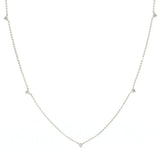 925 Sterling Silver Zircon CZ Charm Chocker Chain Necklace