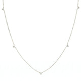 925 Sterling Silver Zircon CZ Charm Chocker Chain Necklace