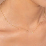 925 Sterling Silver Zircon CZ Charm Chocker Chain Necklace