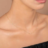925 Sterling Silver Zircon CZ Charm Chocker Chain Necklace