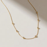925 Silver Zircon CZ Choker Necklace Long Chain Wedding Crystal Jewels