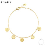 DPLAOPA 925 Silver Ethnic Bracelet with Movable Round Motifs Chain Women Wedding
