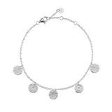 DPLAOPA 925 Silver Ethnic Bracelet with Movable Round Motifs Chain Women Wedding
