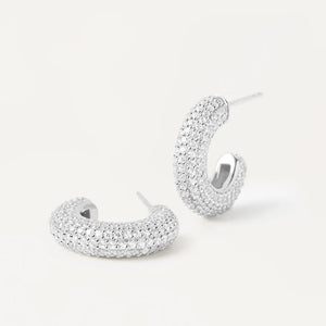 DPLAOPA 925 Silver Zircon KING Earrings Hoops Crystal Women Jewelry