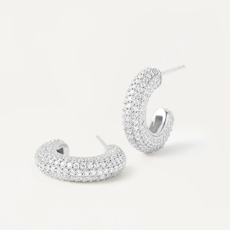 DPLAOPA 925 Silver Zircon KING Earrings Hoops Crystal Women Jewelry