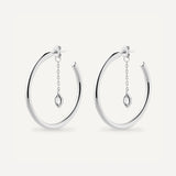 925 Silver 25MM Hoop Marqulse Loop Women Earring