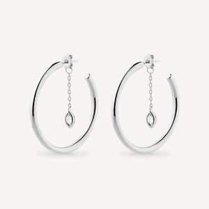 925 Silver 25MM Hoop Marqulse Loop Women Earring