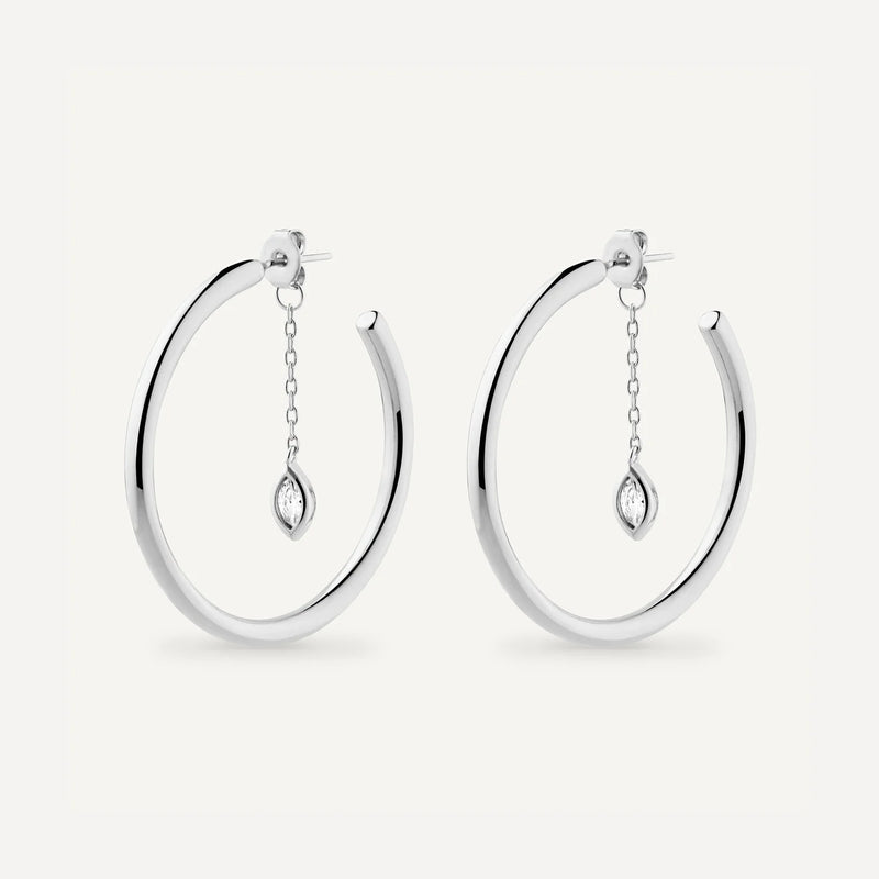 925 Silver 25MM Hoop Marqulse Loop Women Earring