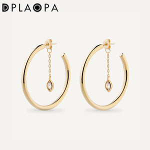 925 Silver 25MM Hoop Marqulse Loop Women Earring