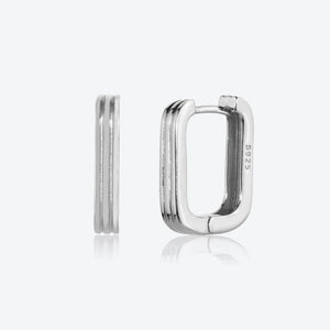 925 Silver Circle Hoops Earring Clips Rock Punk Pendientes Women Jewelry