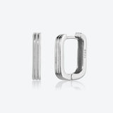 925 Silver Circle Hoops Earring Clips Rock Punk Pendientes Women Jewelry