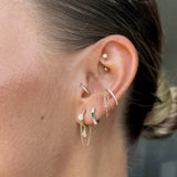 925 Silver Clear Flower Moonlight Chain Drop Earring Piercing Women Wedding