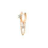 925 Silver Clear Flower Moonlight Chain Drop Earring Piercing Women Wedding