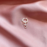 925 Silver Clear Flower Moonlight Chain Drop Earring Piercing Women Wedding