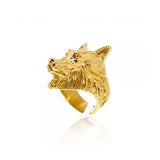 DPLAOPA 925 Sterling Silver Coated Silver Anillo Wolf Animal Ring Women Jewelry