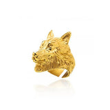 DPLAOPA 925 Sterling Silver Coated Silver Anillo Wolf Animal Ring Women Jewelry