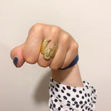 DPLAOPA Silver Eagle Ring Resizable Women Party Jewelry