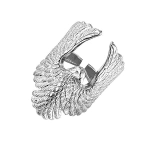 DPLAOPA Silver Eagle Ring Resizable Women Party Jewelry