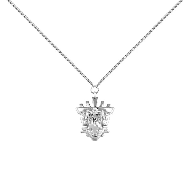 925 Sterling Silver Quartz Motif Necklace Choker Long Chain Women Jewelry