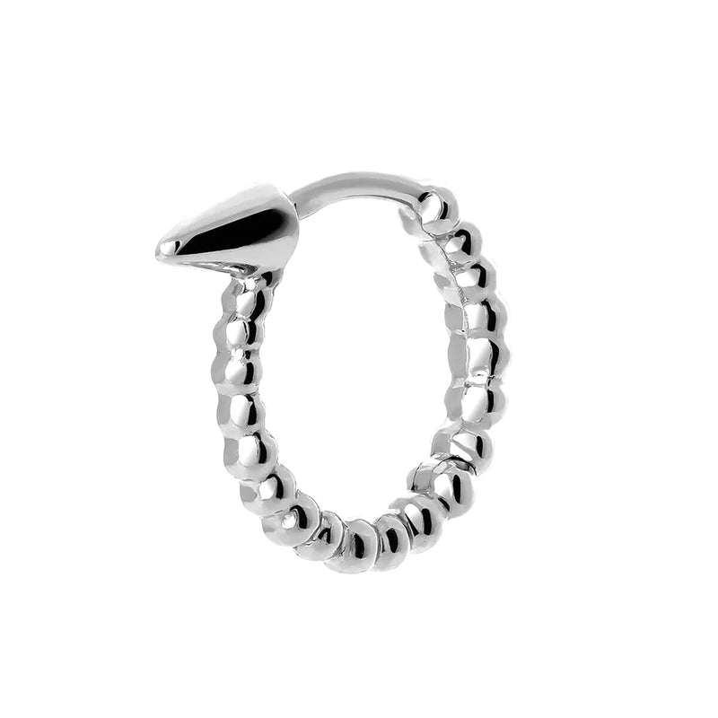 925 Silver Spike Beads Hoops Earring Clips Jewelry Women Wedding
