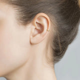 925 Silver Spike Beads Hoops Earring Clips Jewelry Women Wedding