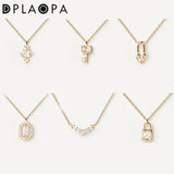 925 Silver Cross Love Locker Pendant Long Chain Small Women Fine Jewelry