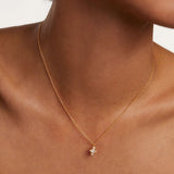 925 Silver Cross Love Locker Pendant Long Chain Small Women Fine Jewelry