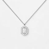 925 Silver Cross Love Locker Pendant Long Chain Small Women Fine Jewelry