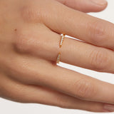DPLAOPA 925 Silver CZ Flower Line Ring Women Rock Punk Fine Jewelry