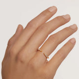 DPLAOPA 925 Silver CZ Flower Line Ring Women Rock Punk Fine Jewelry