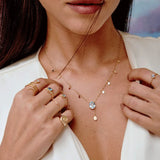 925 Sterling Silver Oval Pear Choker Drop Long Chain Necklace Women Wedding Gift