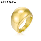 DPLAOPA 925 Sterling Silver Large Ring Women Rock Punk Fine Jewelry