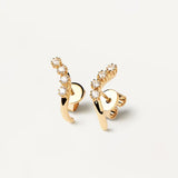 925 Silver PLATED Earrings MOTION Piercing Stud Earring Wedding Jewelry