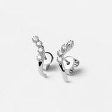 925 Silver PLATED Earrings MOTION Piercing Stud Earring Wedding Jewelry