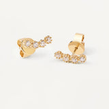 925 Silver PLATED Earrings MOTION Piercing Stud Earring Wedding Jewelry