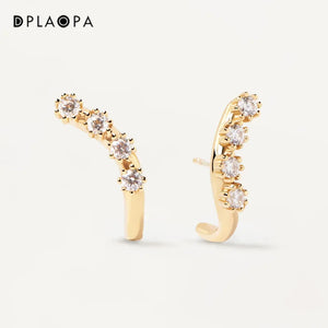 925 Silver PLATED Earrings MOTION Piercing Stud Earring Wedding Jewelry
