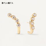 925 Silver PLATED Earrings MOTION Piercing Stud Earring Wedding Jewelry