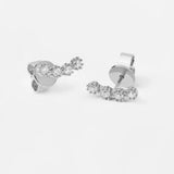 925 Silver PLATED Earrings MOTION Piercing Stud Earring Wedding Jewelry
