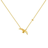 DPLAOPA Silver Bird & Star Necklace Long Chain Women Wedding Jewelry