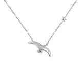 DPLAOPA Silver Bird & Star Necklace Long Chain Women Wedding Jewelry
