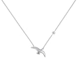 DPLAOPA Silver Bird & Star Necklace Long Chain Women Wedding Jewelry