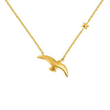 DPLAOPA Silver Bird & Star Necklace Long Chain Women Wedding Jewelry