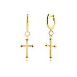 DPLAOPA Silver Plated Cross Earrings with Spinel Pendant