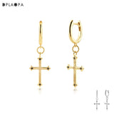 DPLAOPA Silver Plated Cross Earrings with Spinel Pendant